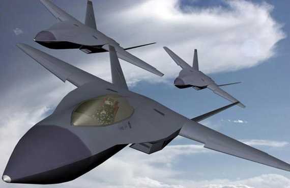 资料图:北航学生的中国五代隐形战机编队。